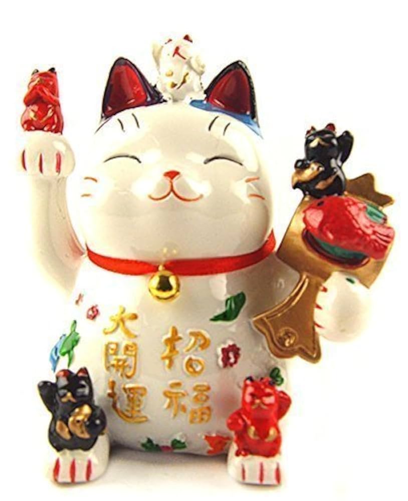 その他 lucky cat coin bank Lucky Cat Coin Bank Style Ornately Decorated Porcelain